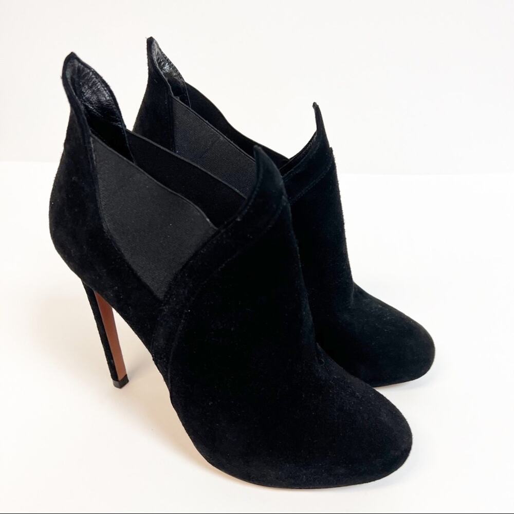 Alaia Black Suede Ankle Booties SZ 37.5 - Picture 4 of 9